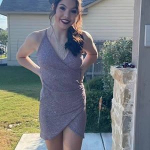 Purple sparkly shirt dress